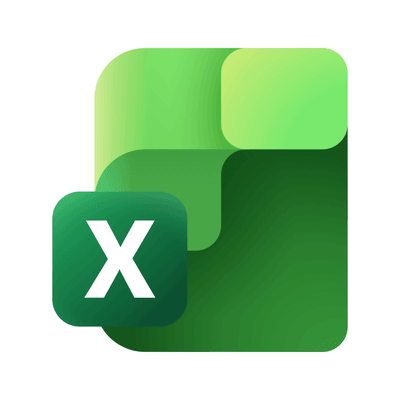 Microsoft Excel logo on white background