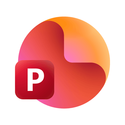 Microsoft PowerPoint logo on white background
