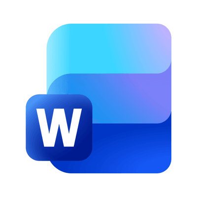 Microsoft Word logo on white background