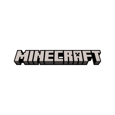 Minecraft logo on white background
