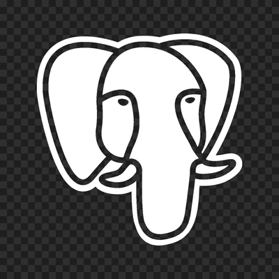 PostgreSQL white logo
