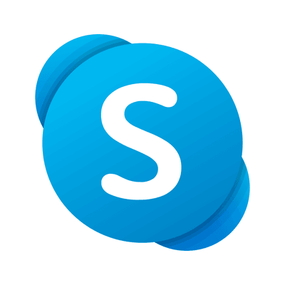 Skype logo on white background