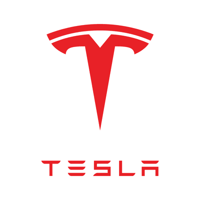 Tesla logo on white background