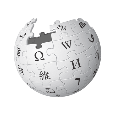 Wikipedia logo on white background