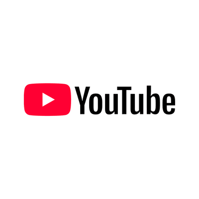 YouTube logo on white background